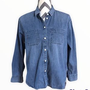 Madewell SMALL Long Sleeve Blue Denim Button Down Shirt